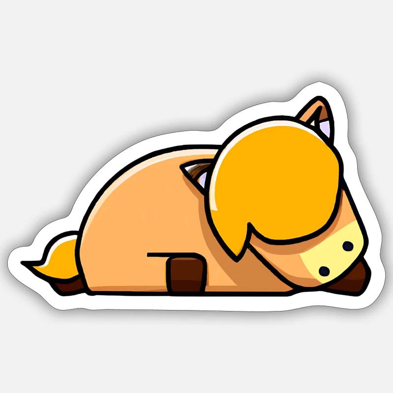 Süßes Pferd schläft Sticker Größe S (10 x 10 cm)