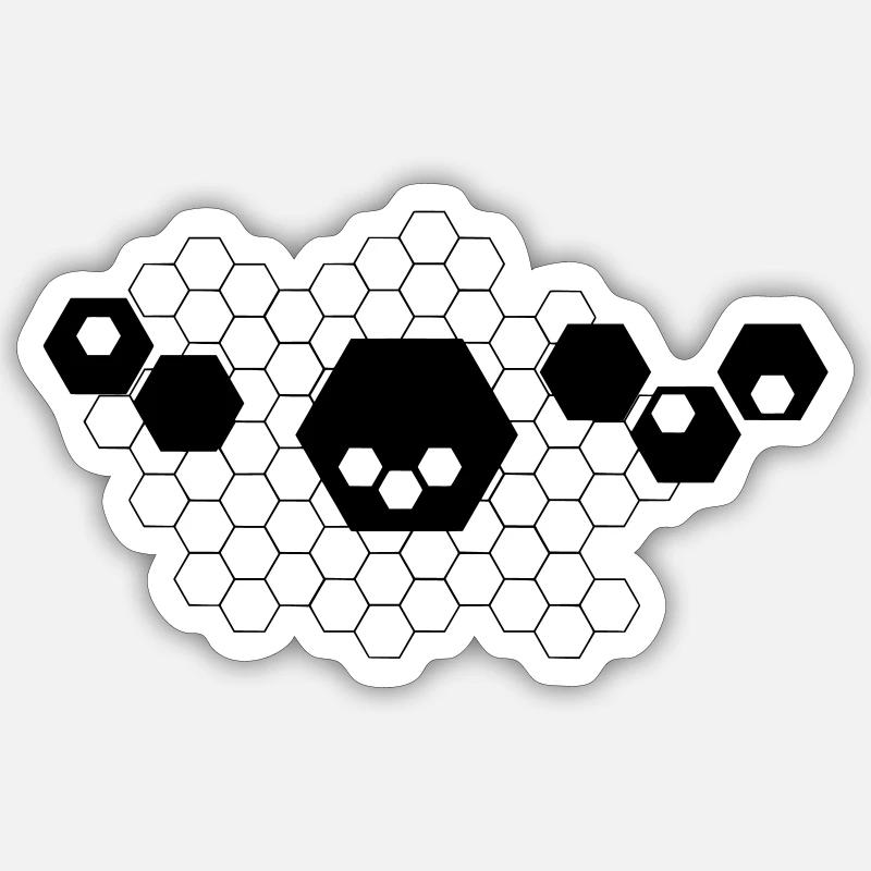 Hexagon design Sticker Größe S (10 x 10 cm)