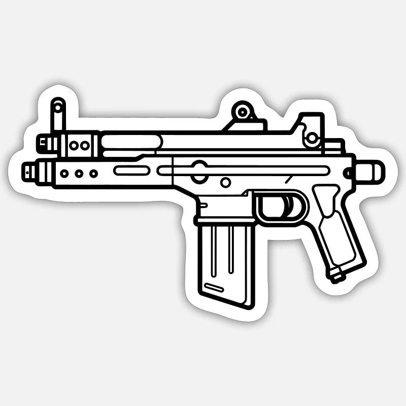 submachine gun Sticker size S (10 x 10 cm)