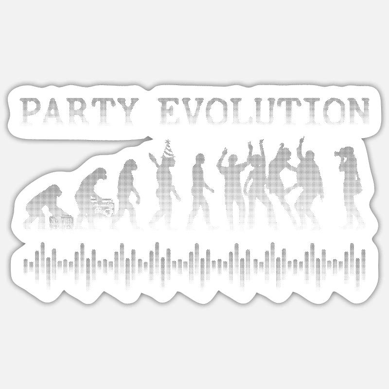Party Evolution Funny Sticker Größe S (10 x 10 cm)