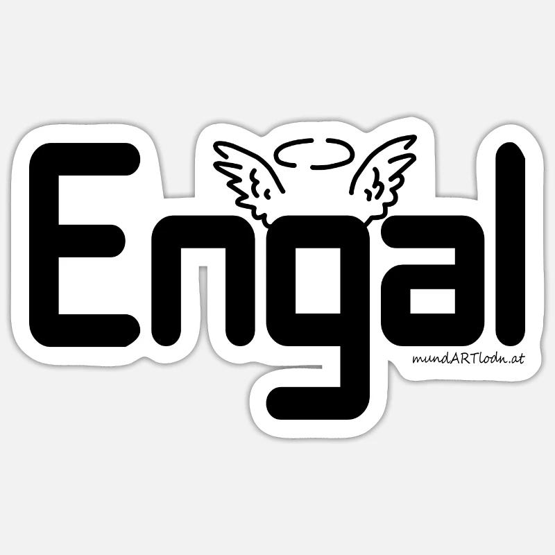 Engal - Engerl, Austrian dialect, Gift - Sticker size S (10 x 10 cm) - white matte
