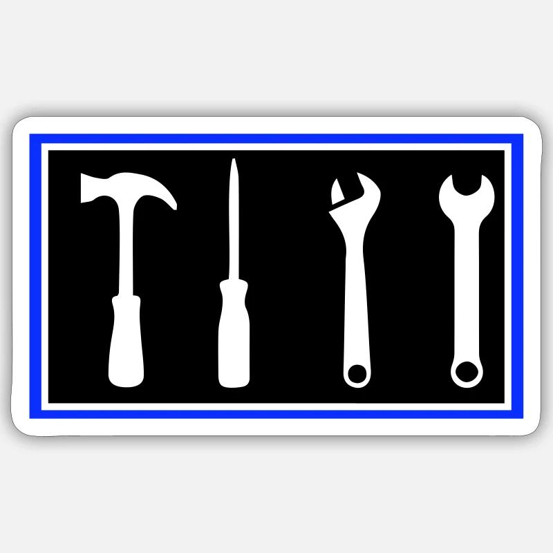 werkzeug - Sticker Größe S (10 x 10 cm) - Mattweiß