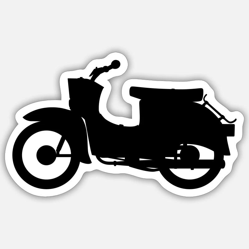 Simson Schwalbe Silhouette - Sticker taille S (10 x 10 cm) - blanc mat