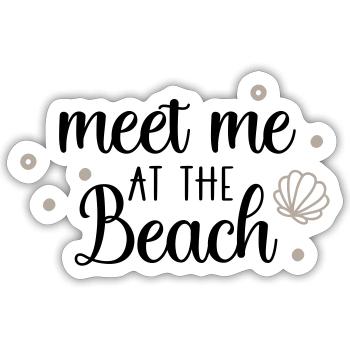 meet me at the beach hell - Sticker Größe S (10 x 10 cm) - Mattweiß - Vorne