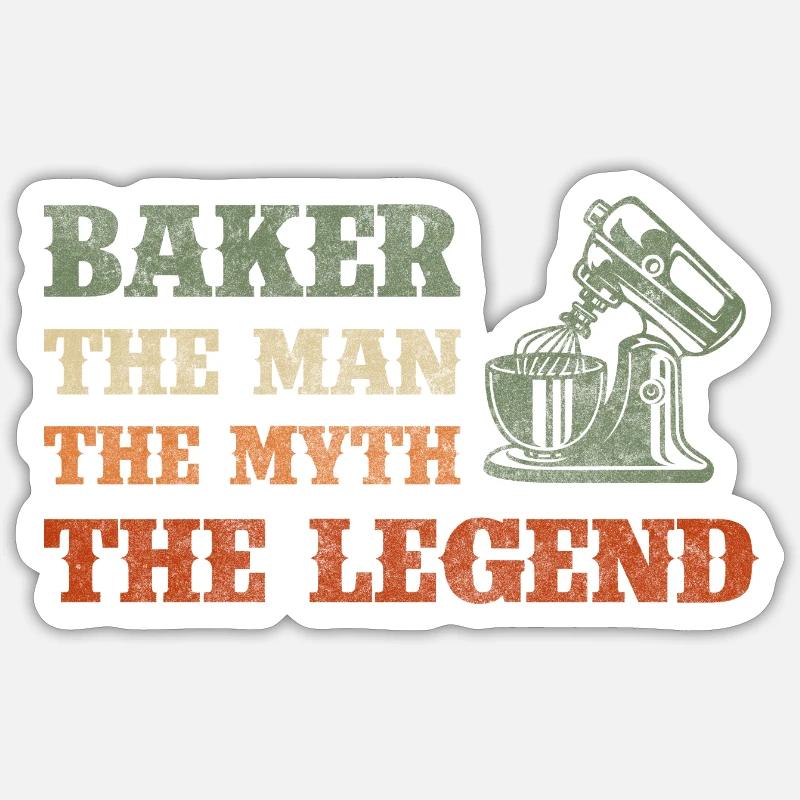 Backen Brötchen Arbeit Sticker Größe S (10 x 10 cm)