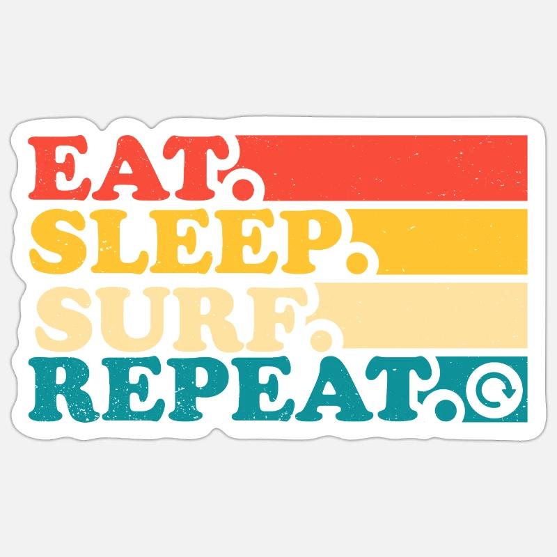 Manger Dormir Surf Répéter Sticker taille S (10 x 10 cm)
