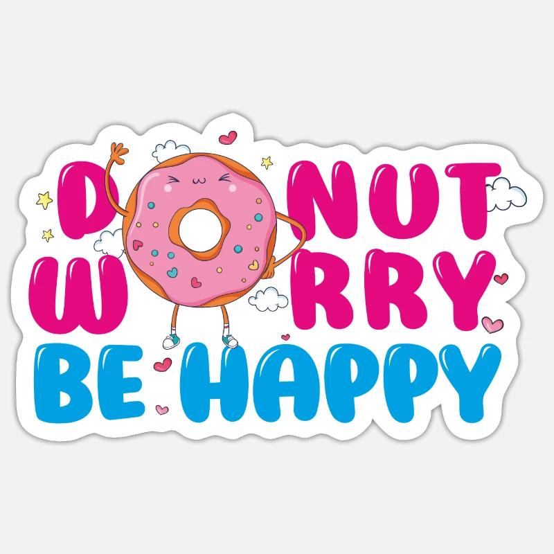 DONUT SORGE - Sticker Größe S (10 x 10 cm) - Mattweiß