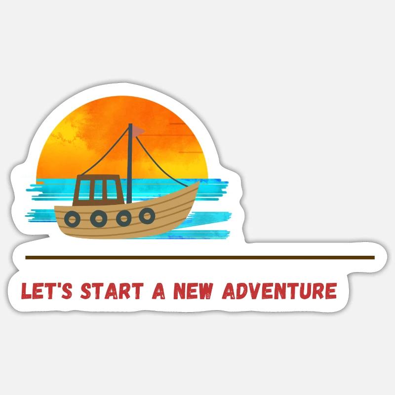 Lasst uns ein neues Abenteuer beginnen - Sticker Größe S (10 x 10 cm) - Mattweiß