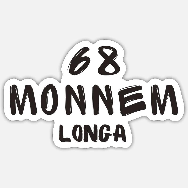 68 Monnem longa - Sticker Größe S (10 x 10 cm) - Mattweiß