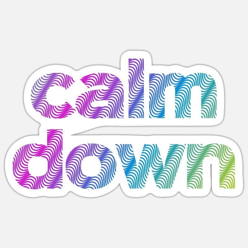 calmDown - Sticker Größe S (10 x 10 cm) - Mattweiß