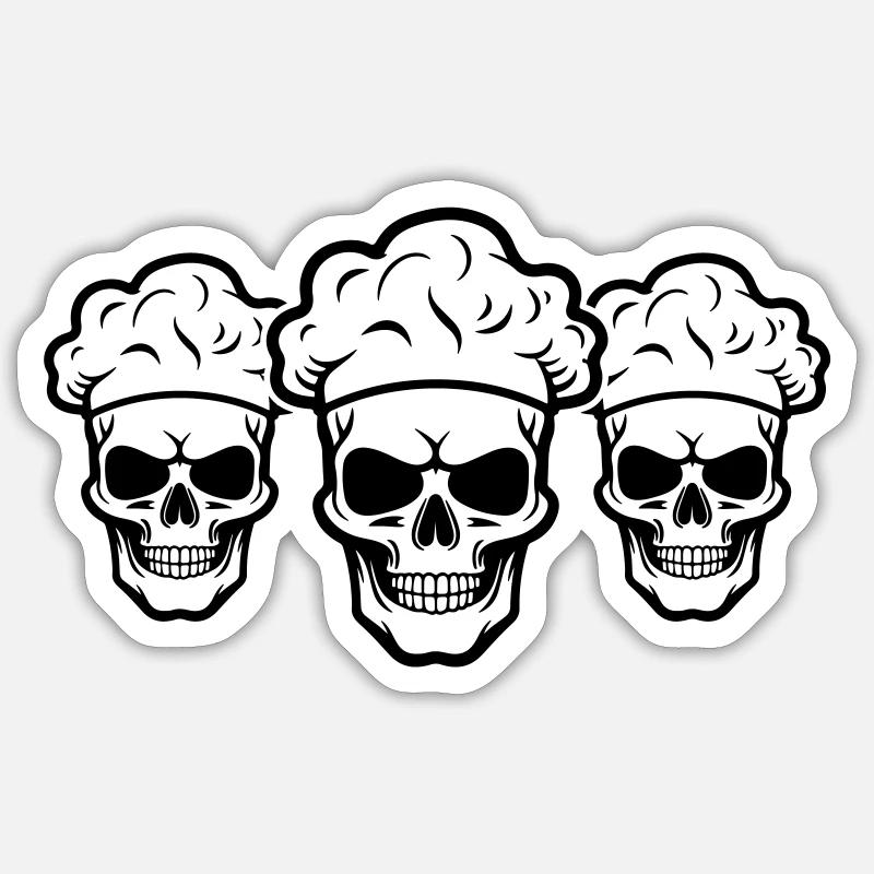 Chef Skeleton - Sticker size S (10 x 10 cm) - white matte