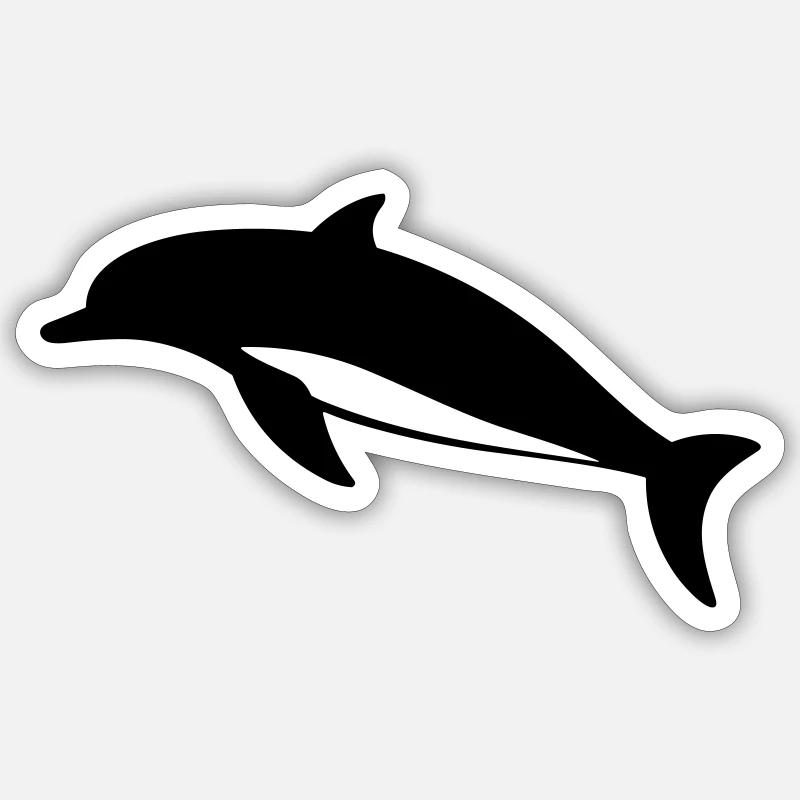Dolphin - Sticker size S (10 x 10 cm) - white matte