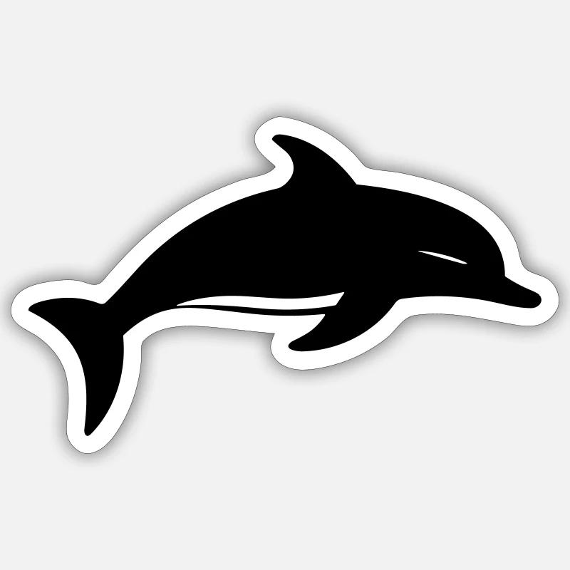 Dauphin - Sticker taille S (10 x 10 cm) - blanc mat