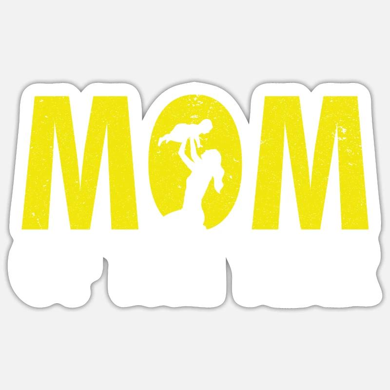 Fête des mères Maman - Sticker taille S (10 x 10 cm) - blanc mat
