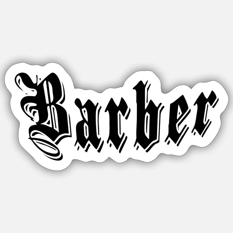 Barber - Sticker size S (10 x 10 cm) - white matte