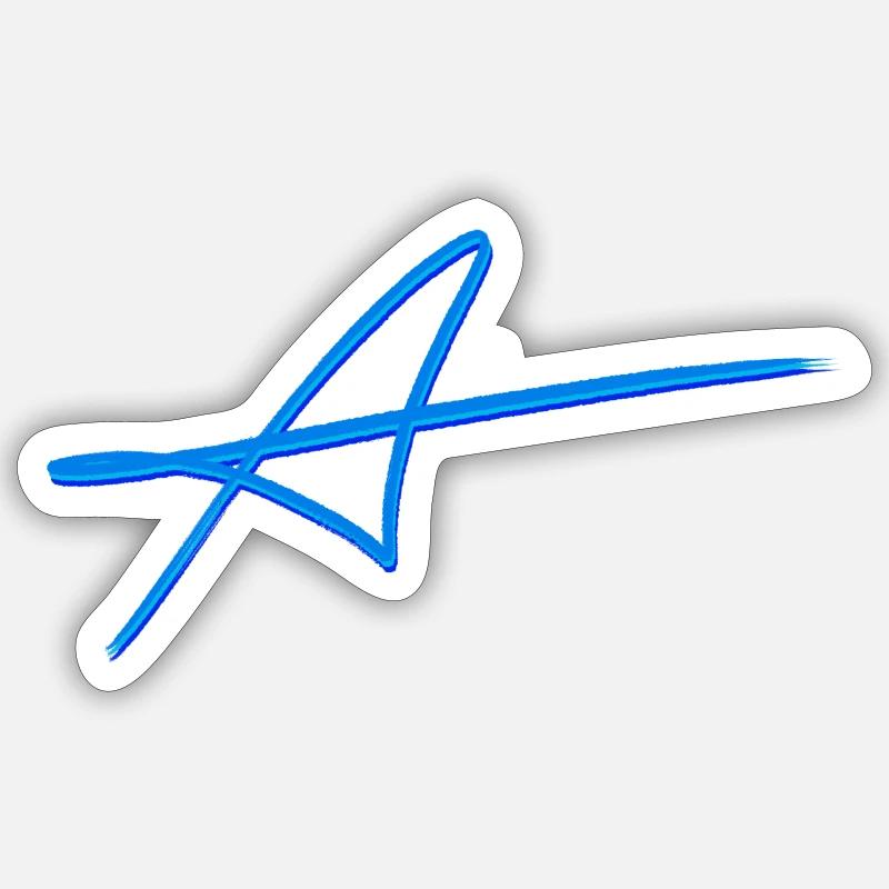 Blau Alpha - Sticker Größe S (10 x 10 cm) - Mattweiß