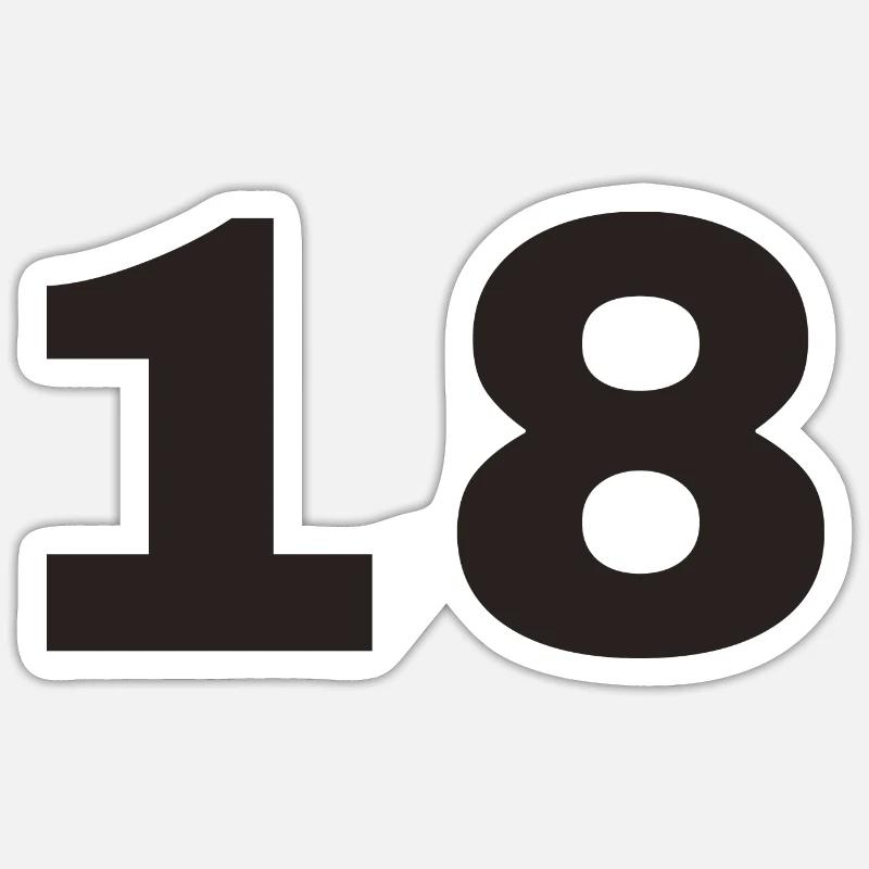 18 - Sticker Größe S (10 x 10 cm) - Mattweiß