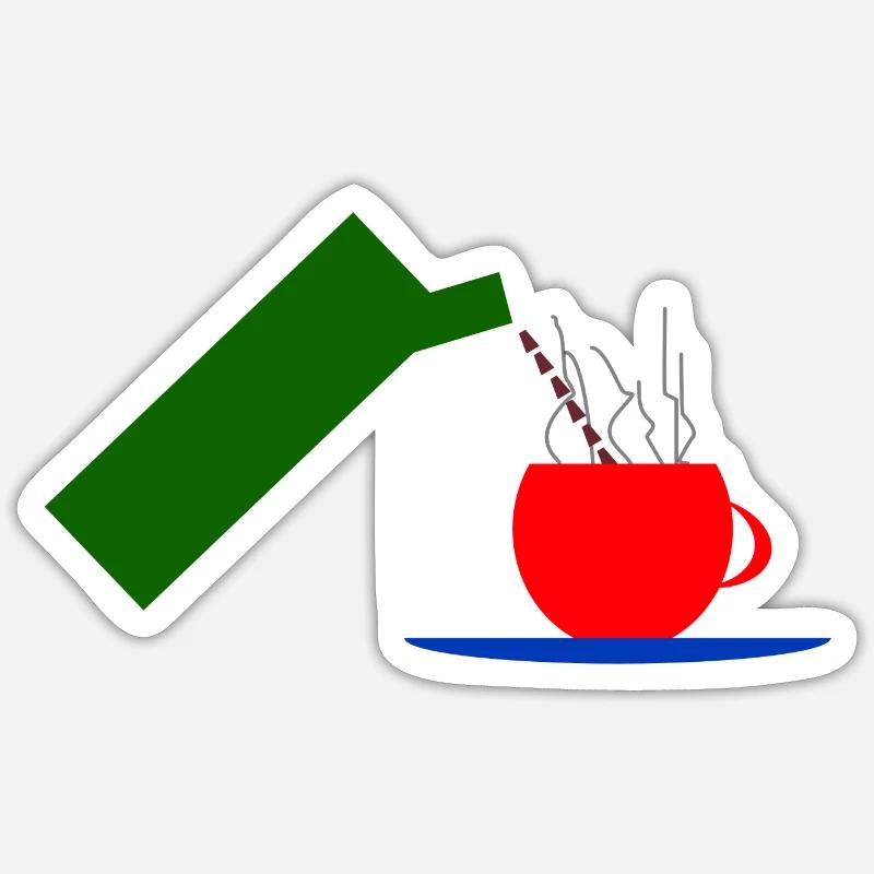 Kaffee Kaffeeliebhaber Kaffeetrinker - Sticker Größe S (10 x 10 cm) - Mattweiß