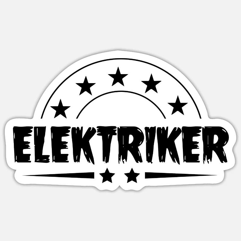 Elektriker Beruf - Sticker Größe S (10 x 10 cm) - Mattweiß