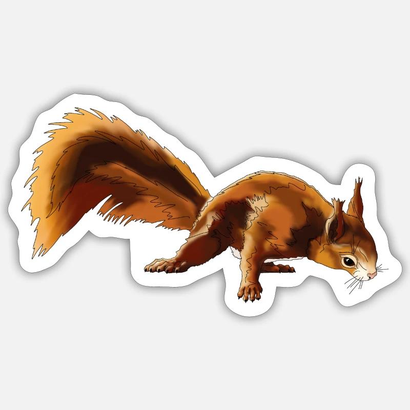Écureuil 4 - Sticker taille S (10 x 10 cm) - blanc mat