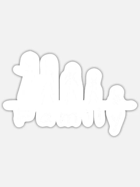 Strichmännchenfamilie - Sticker Größe S (10 x 10 cm) - Mattweiß