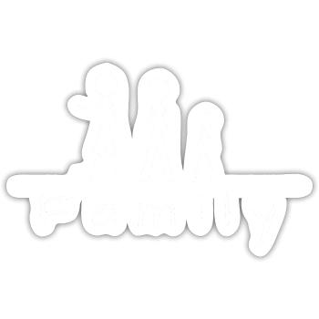 Stick figure family - Sticker size S (10 x 10 cm) - white matte - Front