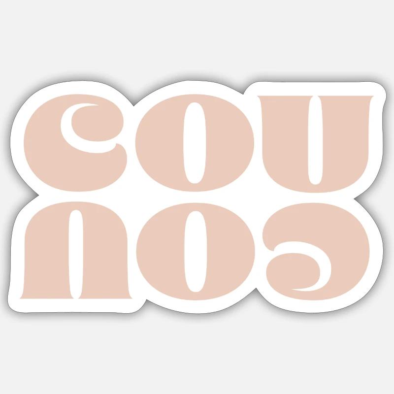 COU COU - Sticker taille S (10 x 10 cm) - blanc mat