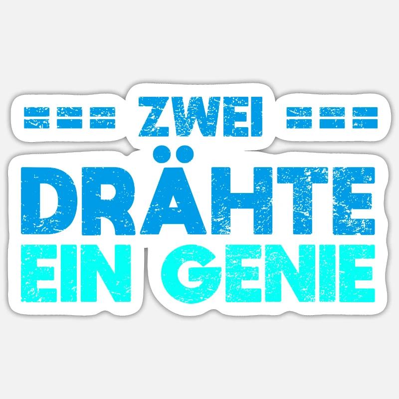 Zwei Drähte, Ein Genie Sticker Größe S (10 x 10 cm)