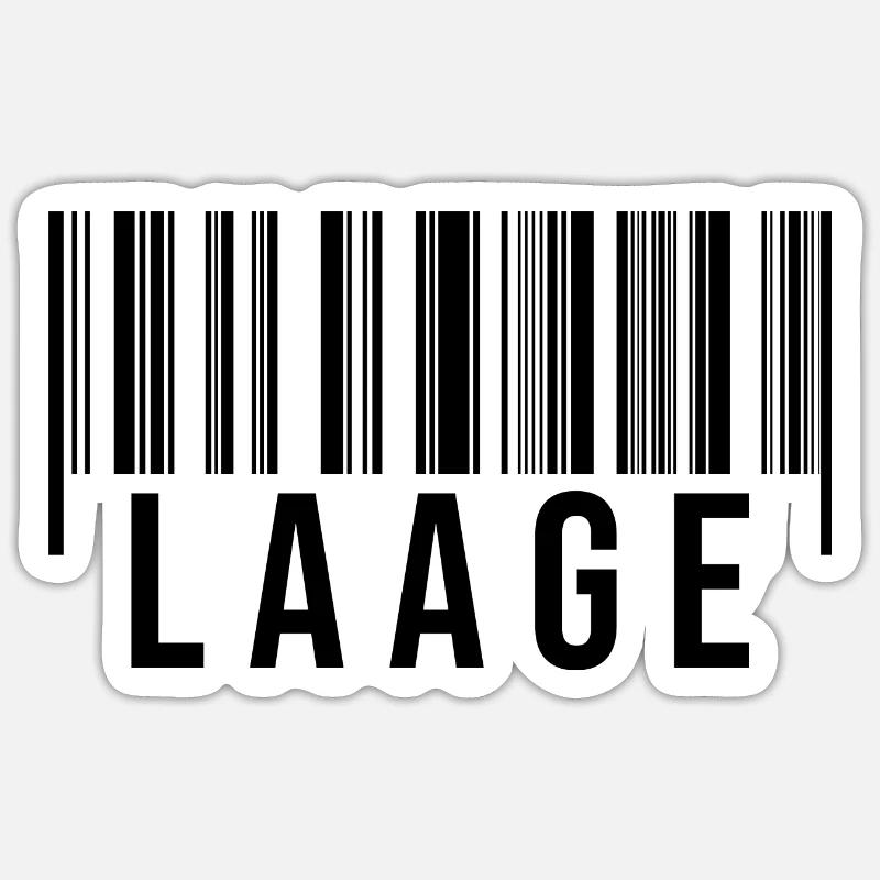 Laage Strichcode - Sticker Größe S (10 x 10 cm) - Mattweiß