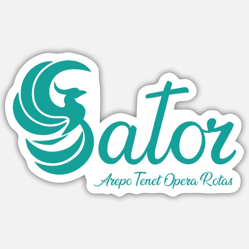 Sator Phoenix Blue turkis - Sticker Größe S (10 x 10 cm) - Mattweiß