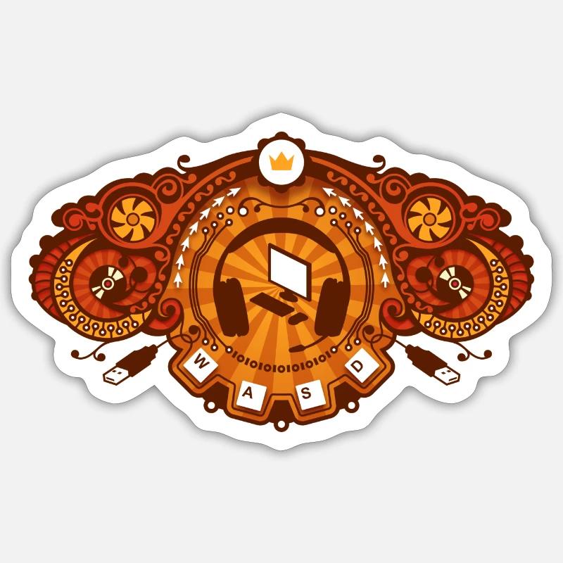 WASD luxe doré - Sticker taille S (10 x 10 cm) - blanc mat