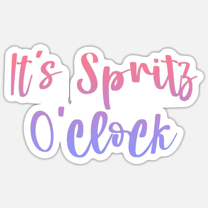 It's Spritz O'clock - Sticker Größe S (10 x 10 cm) - Mattweiß