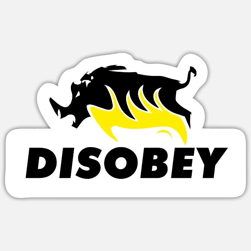 Disobey Wildschein - Sticker Größe S (10 x 10 cm) - Mattweiß