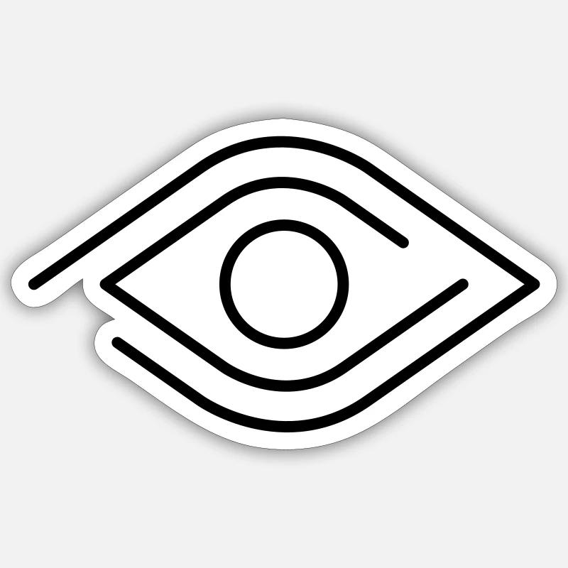 Logo opticien ou ophtalmologiste - Sticker taille S (10 x 10 cm) - blanc mat