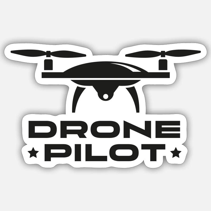 Drone - Sticker size S (10 x 10 cm) - white matte