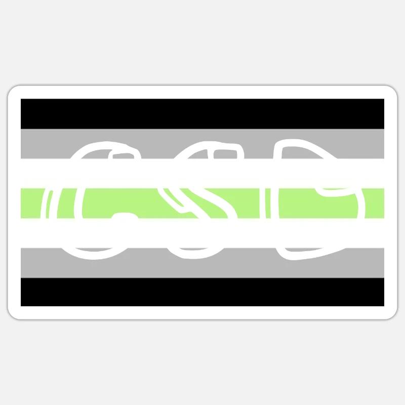 agender pride csd Sticker Größe S (10 x 10 cm)