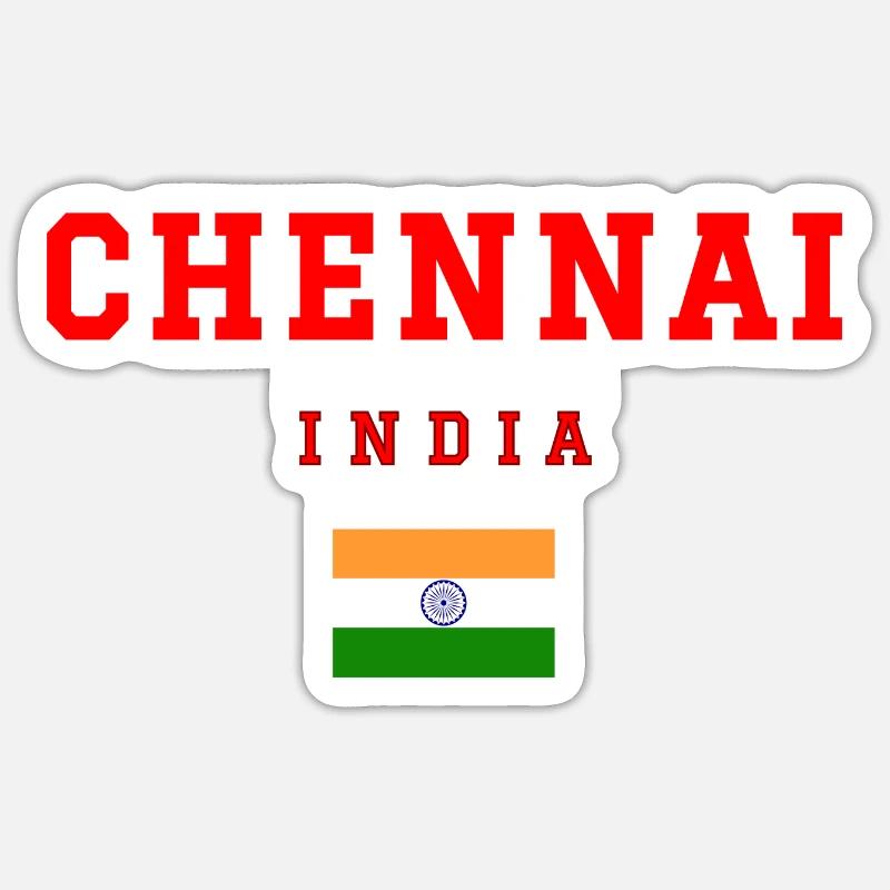 Chennai, Inde - Sticker taille S (10 x 10 cm) - blanc mat