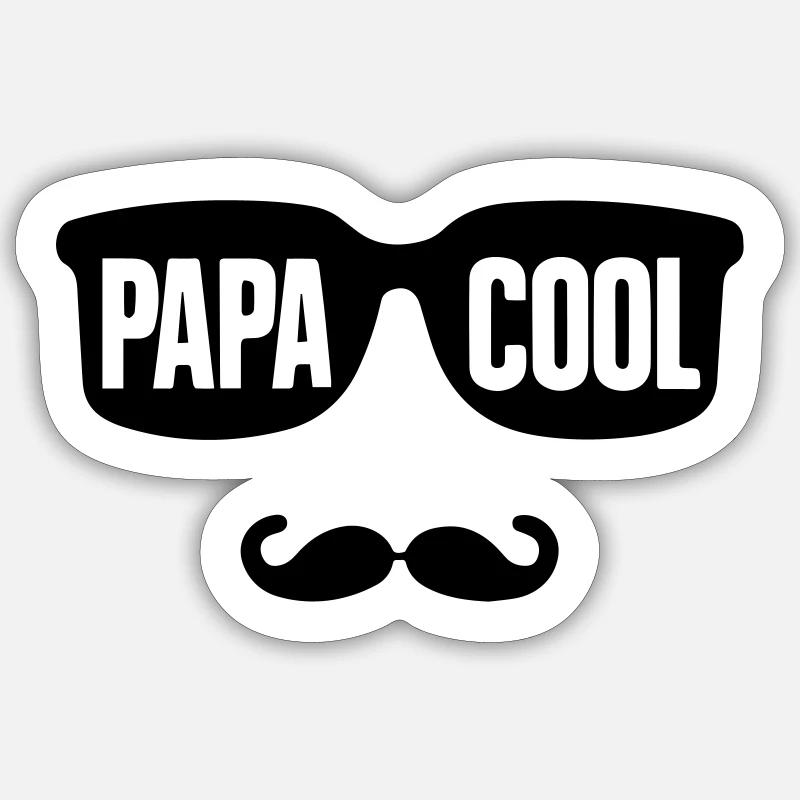 Minimalistisches Papa-Geschenk: "Cool Daddy" - Sticker Größe S (10 x 10 cm) - Mattweiß