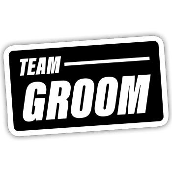 Team Groom Wedding Saying - Sticker size S (10 x 10 cm) - white matte - Front