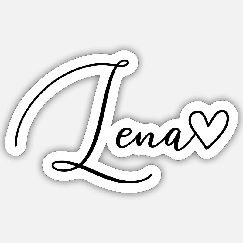 Lena Name Vorname Mädchen - Sticker Größe S (10 x 10 cm) - Mattweiß