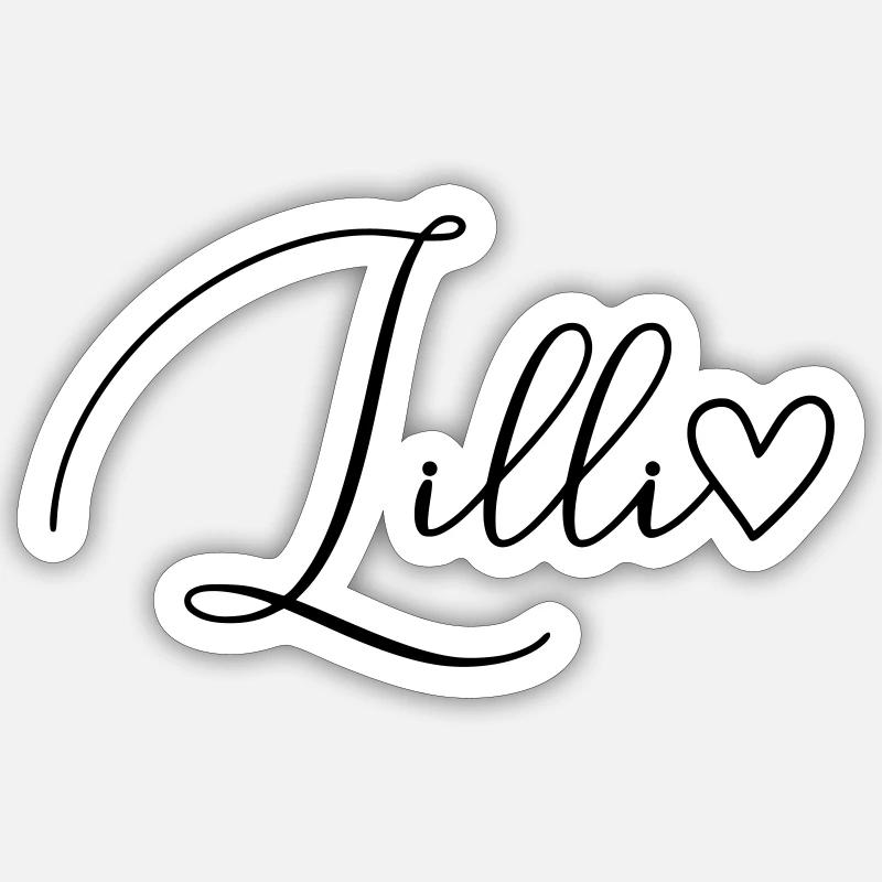 Lilli Name Vorname Mädchen - Sticker Größe S (10 x 10 cm) - Mattweiß