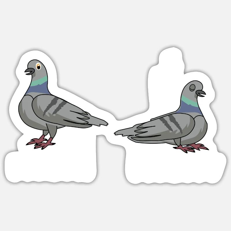 Conception de jeu de mots Sleeping Dove pour les fans de pigeons - Sticker taille S (10 x 10 cm) - blanc mat