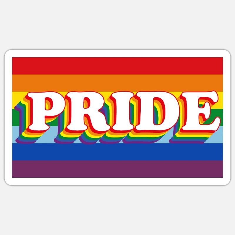 rainbow banner pride - Sticker size S (10 x 10 cm) - white matte