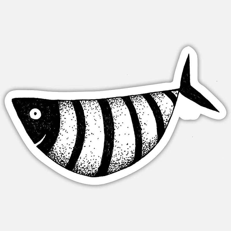 Fisch lustig - Sticker Größe S (10 x 10 cm) - Mattweiß