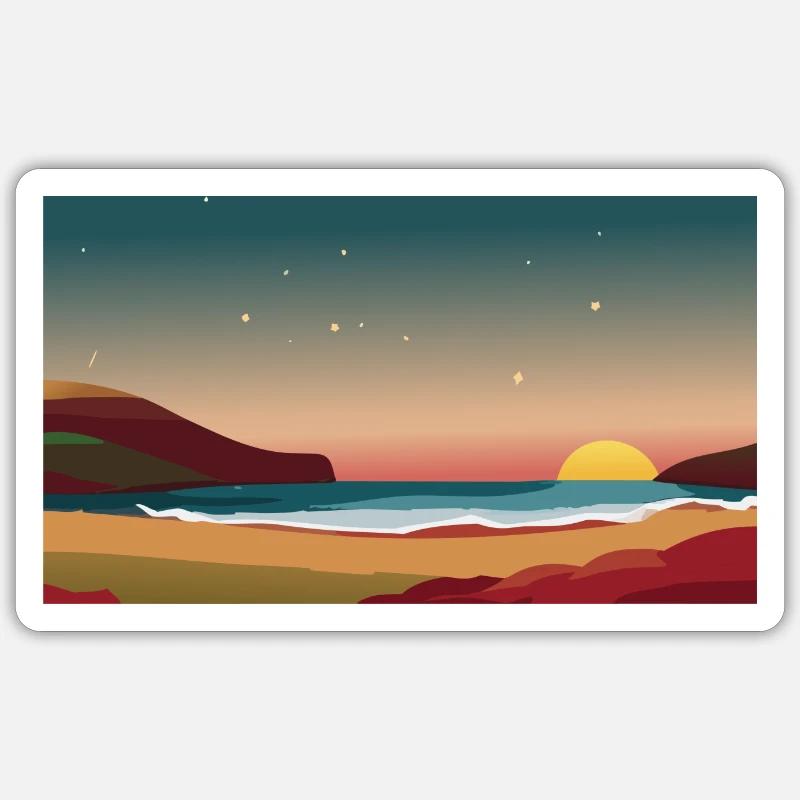 Sunset Serenity - Sticker Größe S (10 x 10 cm) - Mattweiß