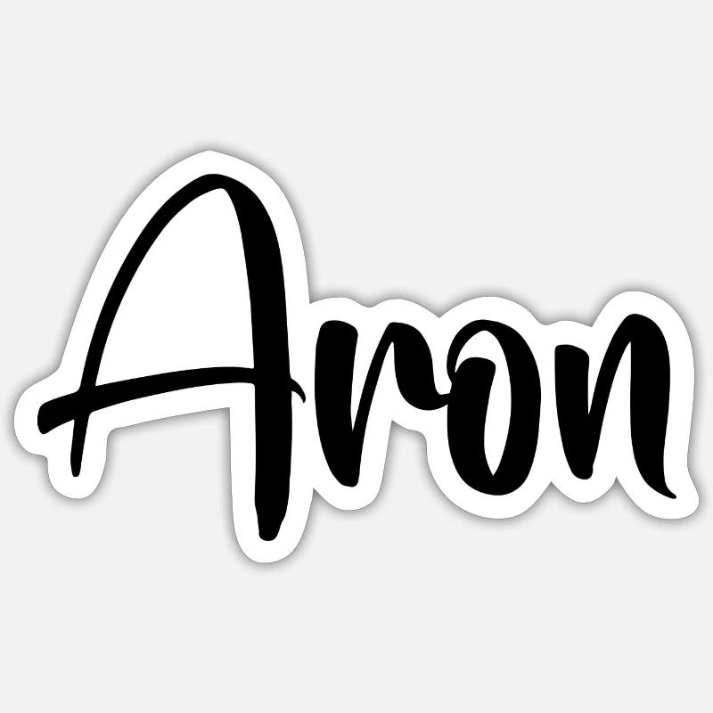Nom - Aron - Sticker taille S (10 x 10 cm) - blanc mat
