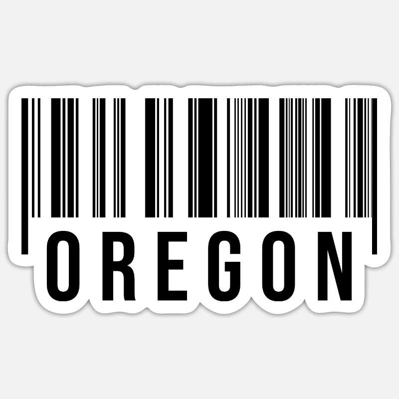 Oregon Strichcode - Sticker Größe S (10 x 10 cm) - Mattweiß