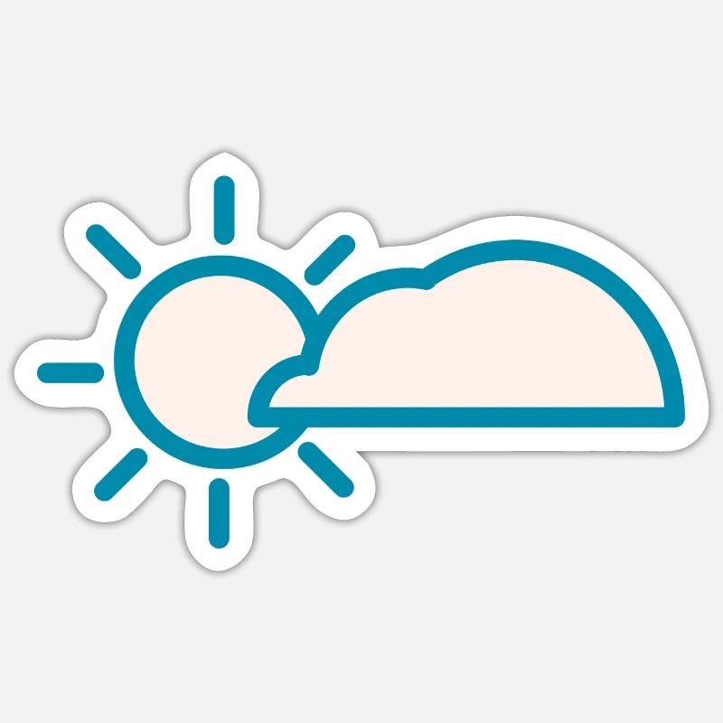 Météo changeante 2 - Sticker taille S (10 x 10 cm) - blanc mat