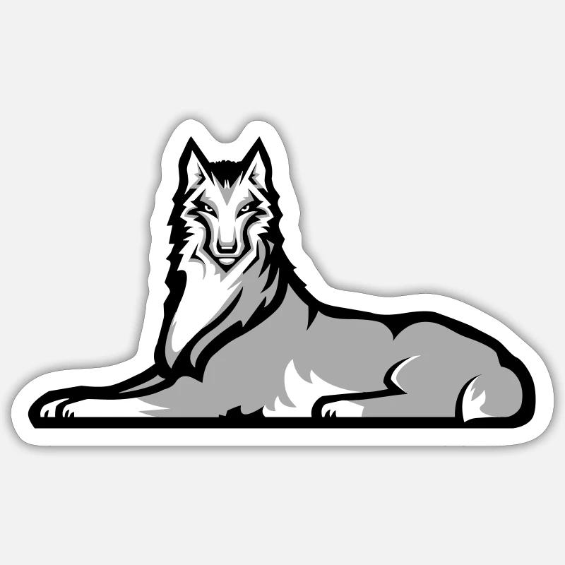Chechen Lone Wolf - Sticker size S (10 x 10 cm) - white matte
