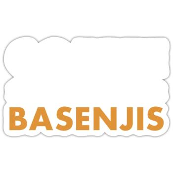 Dog Coffee And Basenji - Sticker size S (10 x 10 cm) - white matte - Front